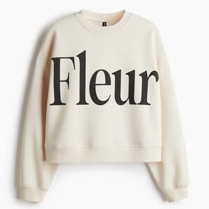 Divided Cream and Black Women's Crew Neck Sweater